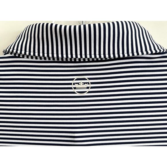 Peter Millar Sz L Golf Polo Black Stripe Summer Comfort Wicking Stretch Active - Picture 8 of 12